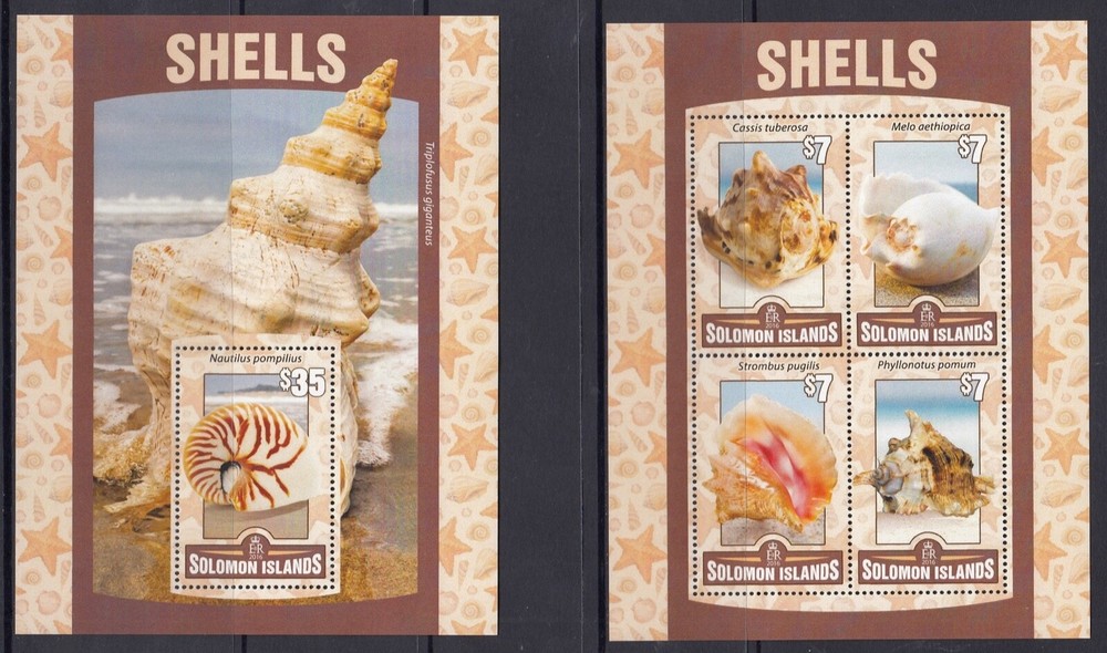 Solomon Islands: MUH Mini Sheet set of 2: 2016 Shells