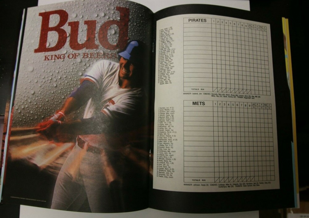 1990 NEW YORK METS MLB PROGRAM VS PITTSBURGH PIRATES SCOREBOOK NICE CONDITION