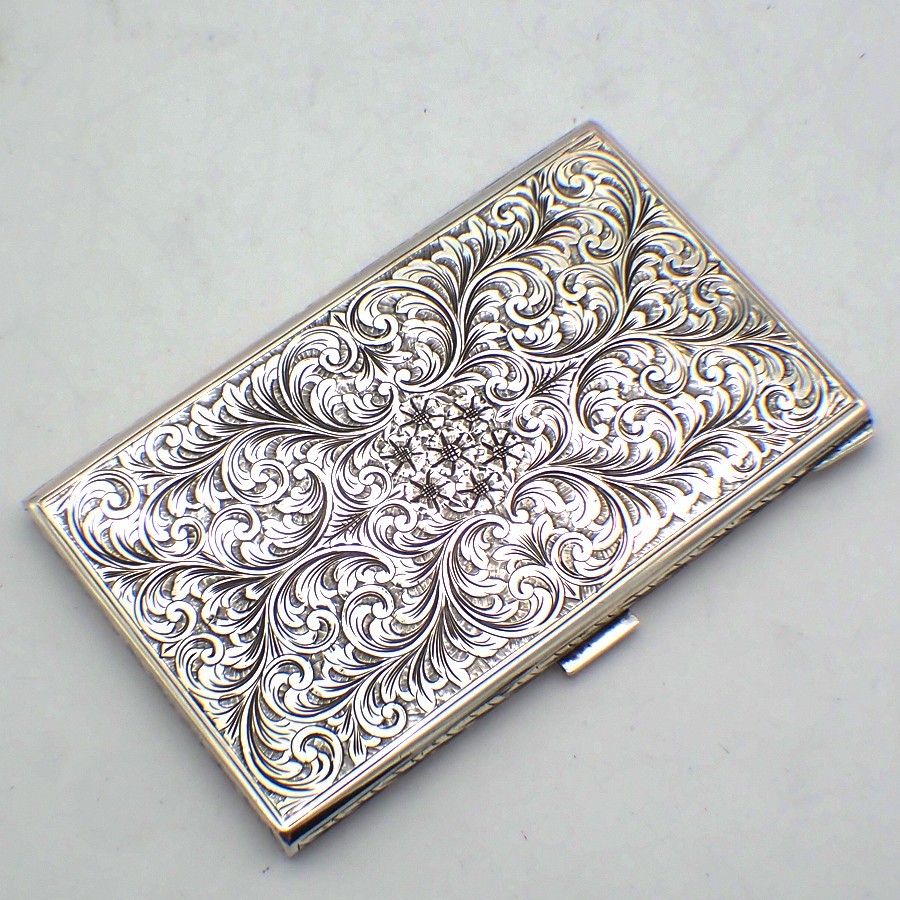 Ornate Cigarette Case 800 Silver