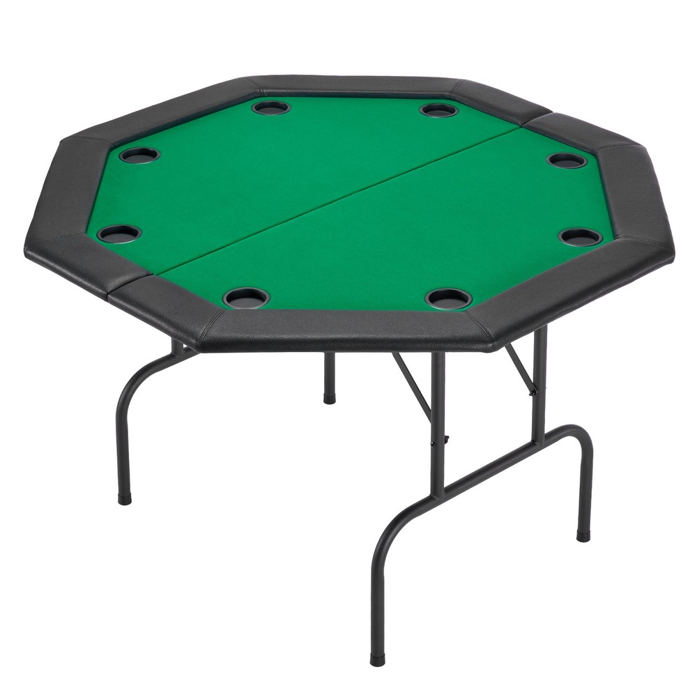 VEVOR 48 in Octagonal Folding Poker Table Foldable 8 Player Casino Texas Table