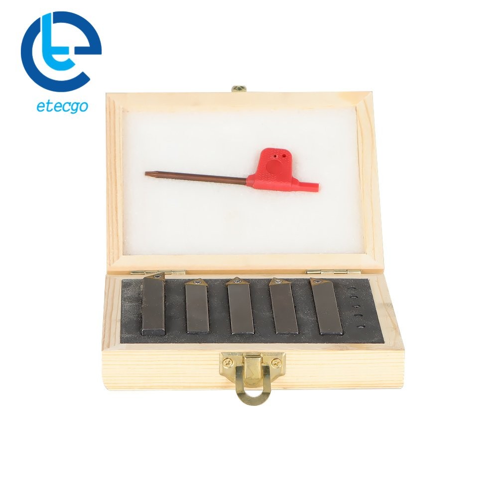 Carbide Indexable Turning Tool Bit With Carbide Inserts 5 PACK 3/8"