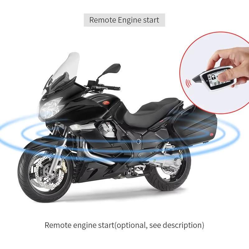 EASYGUARD Motorcycle Alarm Rechargeable Remote Engine Start And Microwave Senso