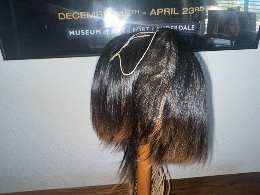 DARK HAIRED WARRIOR JIVARO SHRUNKEN HEAD -TSANTSA