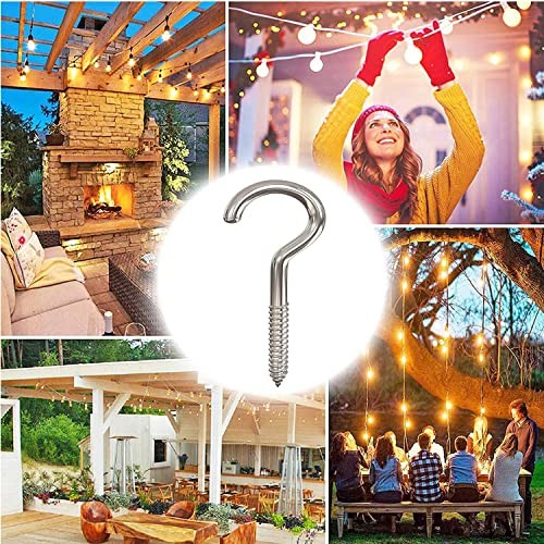 Heavy Duty Large Screw Hook Ceiling Hook Cup Hook Pcs 3 Inch 20 Silver