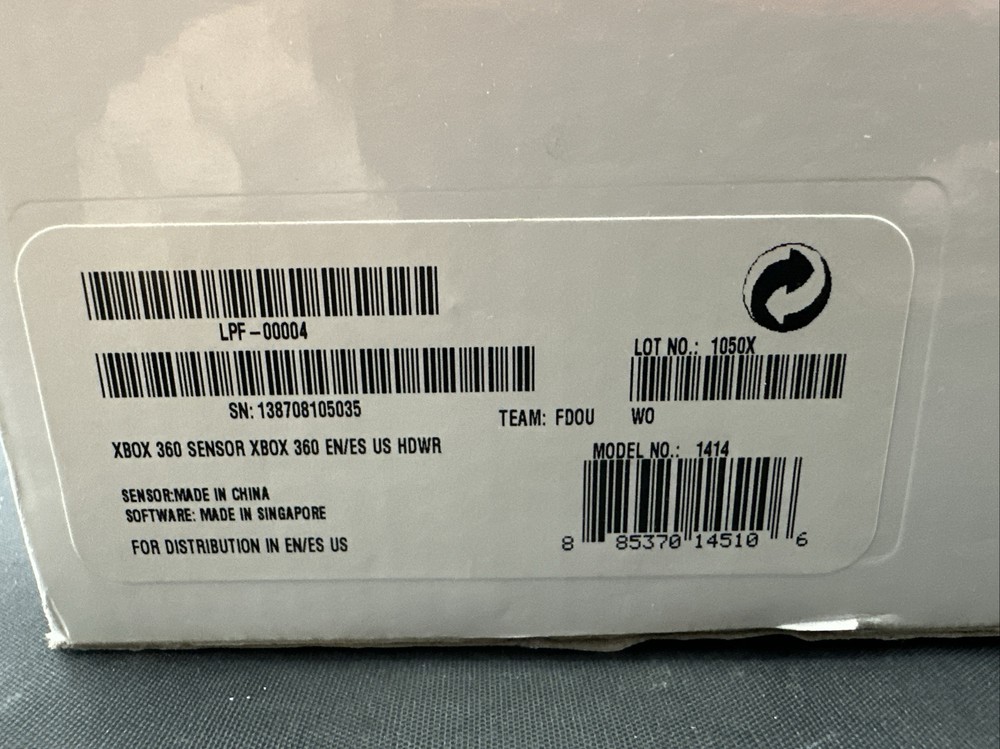 Microsoft Xbox 360 Black Kinect Sensor Bar 1414 In Original Box B4