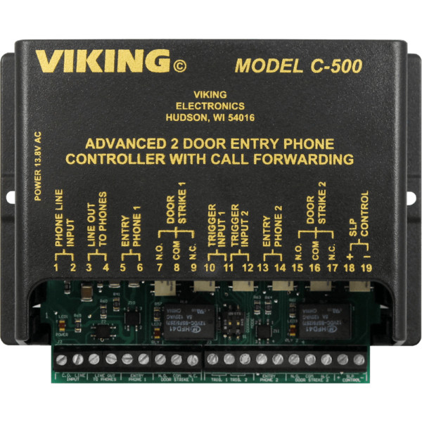 TWO DOOR ENTRY PHONE CONTROLLER WITH CALL FORWARDING P/N C-500 NEW