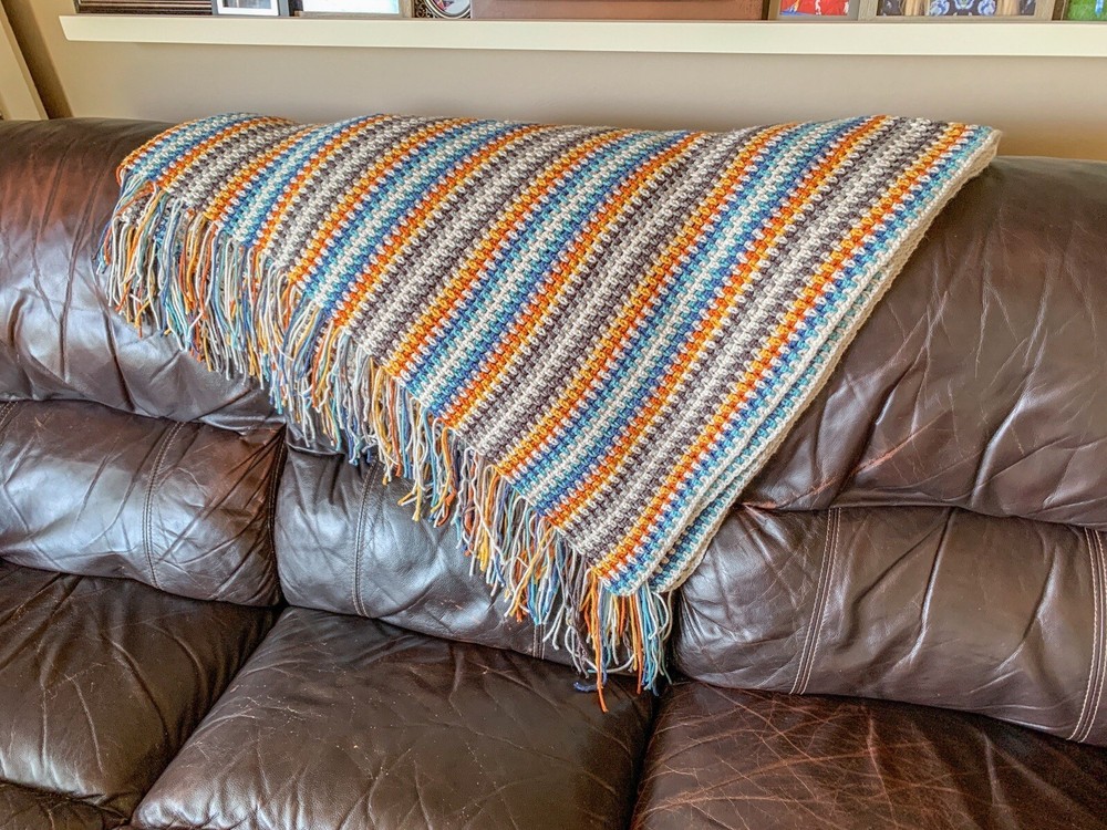 Brand New Handmade Crocheted Afghan Blanket