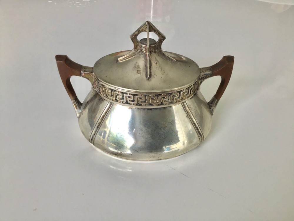 Art Deco antique German 800 solid silver sugar box
