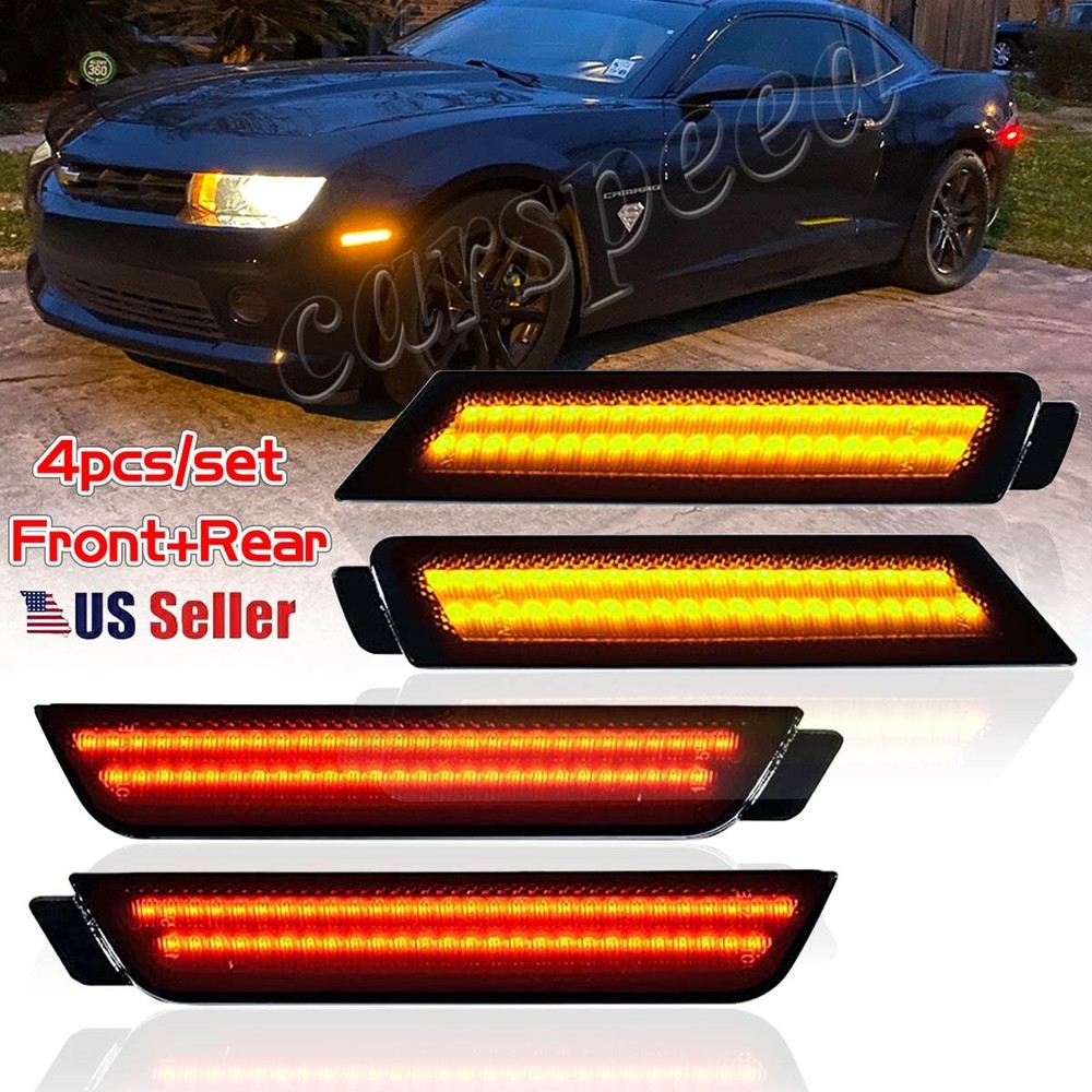 Front Rear LED Side Marker Lights For Chevy Camaro 2010 2011 2012 2013 2014 2015