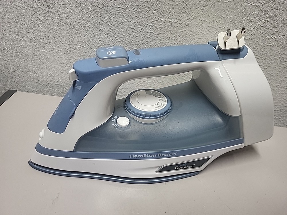 Hamilton Beach Durathon Nonstick Iron White/Sky Blue