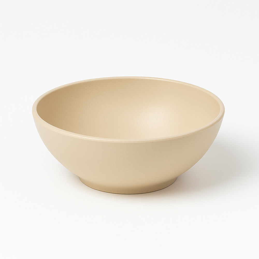 22oz Melamine Rimless Bowls, Tan (1 Dozen)
