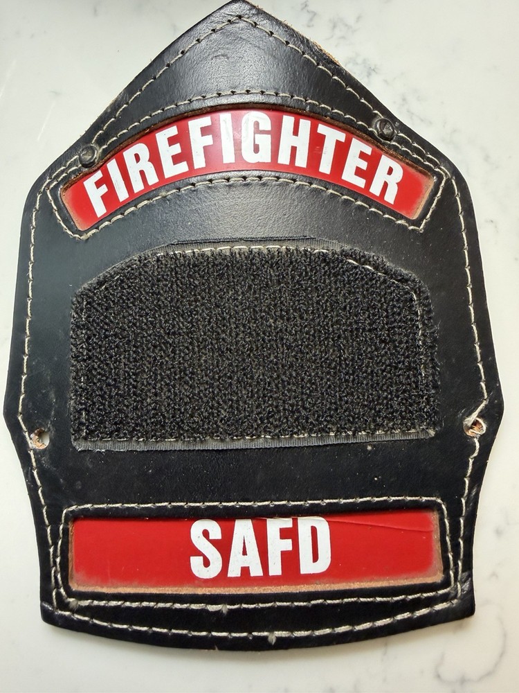 Leather Firefighter Helmet Shield SAFD - Firefighter.
