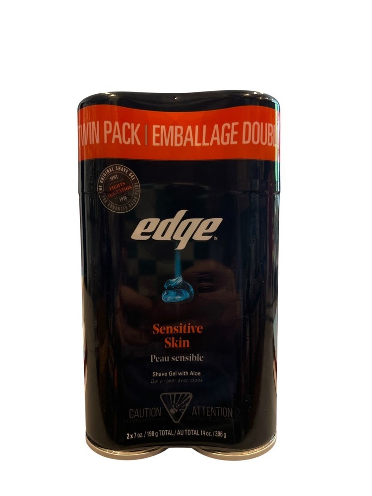 Twin Pack Edge Shaving Gel for Men, 7 oz