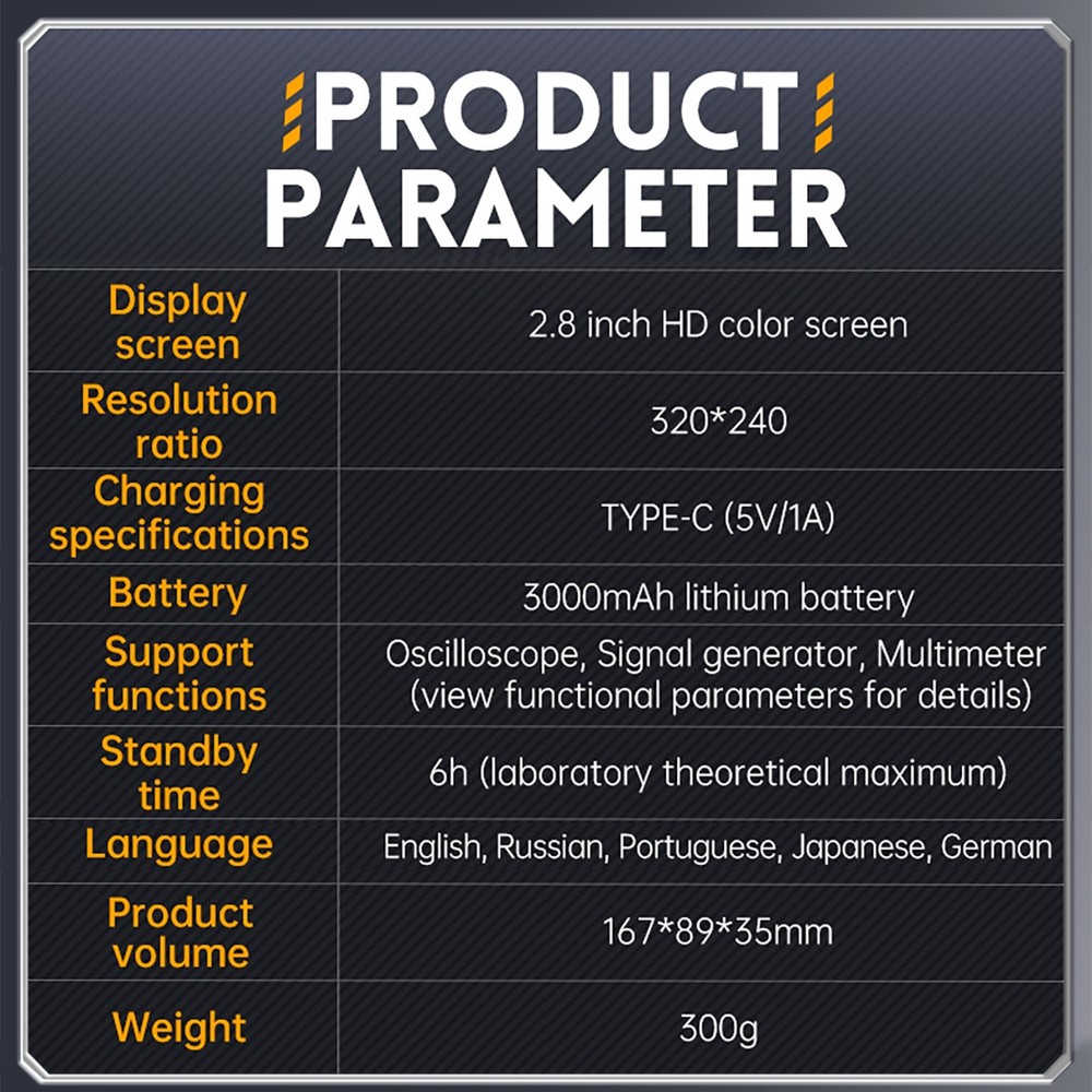 2C23T 3-in-1 handheld Digital Oscilloscope Multimeter Function Signal Generator