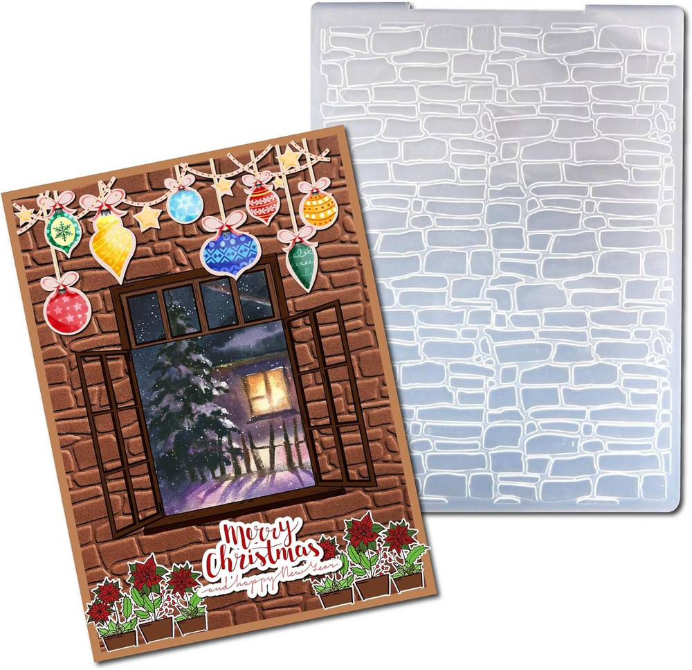 Brick Wall Embossing Folders for Card Making Bricks Textured Embossing Folder fo