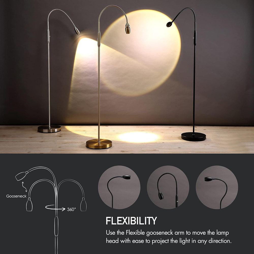 O’Bright Ray – Adjustable LED Beam Floor Lamp, Dimmable and Zoomable Spotlight,