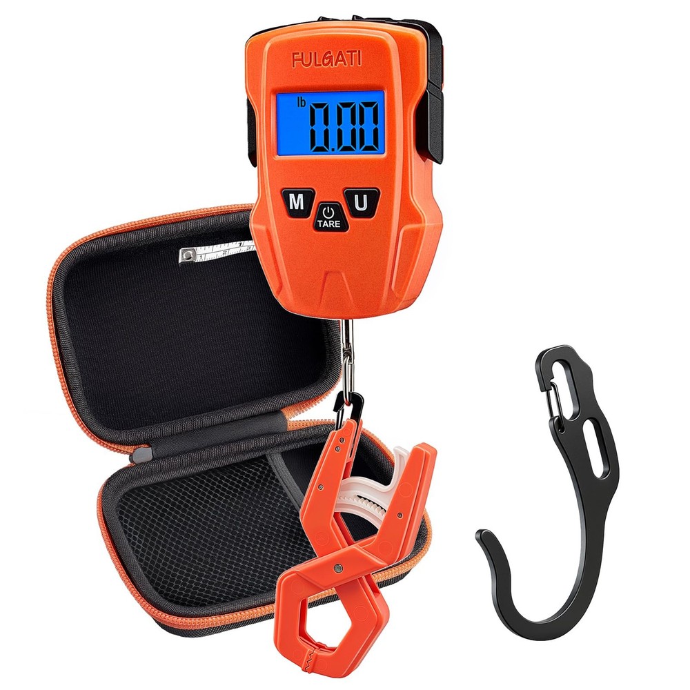 Fish Scale Digital Fishing Scale with Lip Gripper & Replaceable Hook, Auto Un...