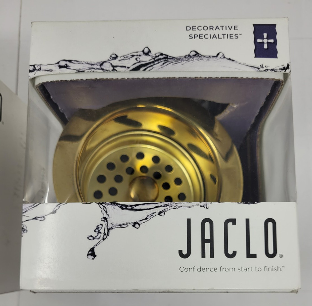 Jaclo 2829-ULB Extra Deep Garbage Disposal Flange w Strainer - Unlacquered Brass