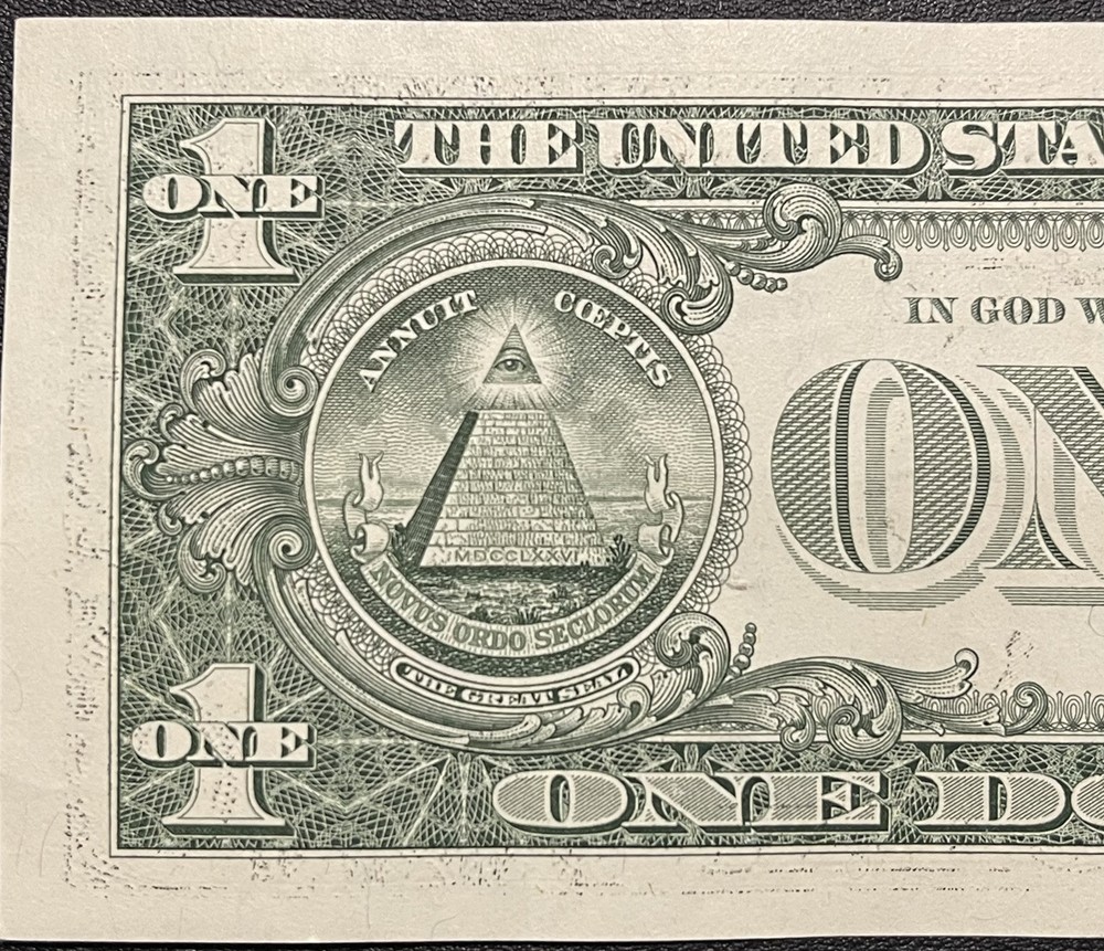 2013 $1 Dollar Bill - Offset Printing Front To Back Wet Ink Transfer Error