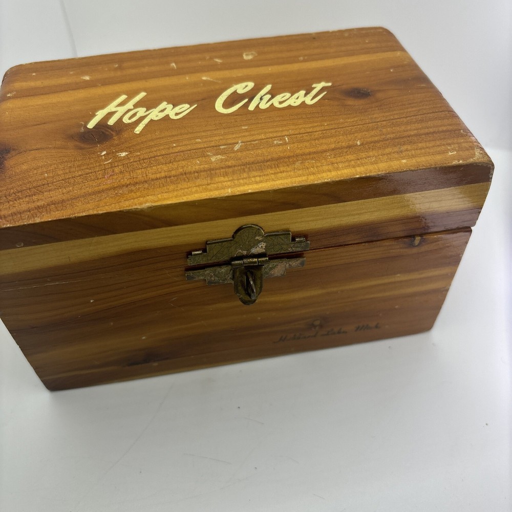 Vintage Cedar Mini Hand Made Hope Chest