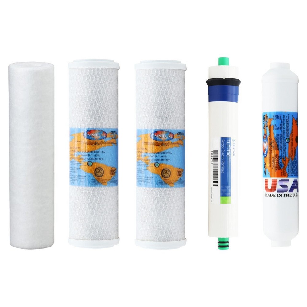 PuROLine PL50T100 RO Replacement Filter Kit with RO Membrane