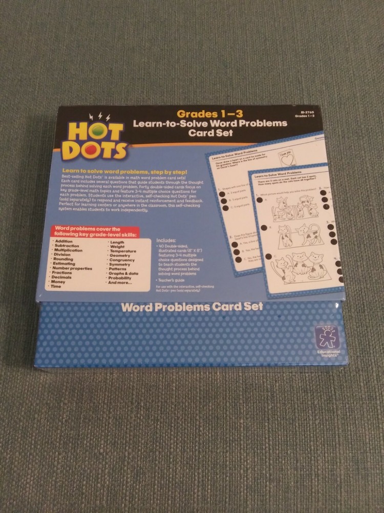 Hot Dots Mathematical Word Problem Flash Card Set by Educational Insights