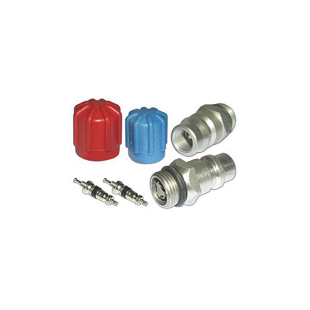 AC System Cap & Valve Service Kit + Schrader Valve Core Remover - Installer Tool
