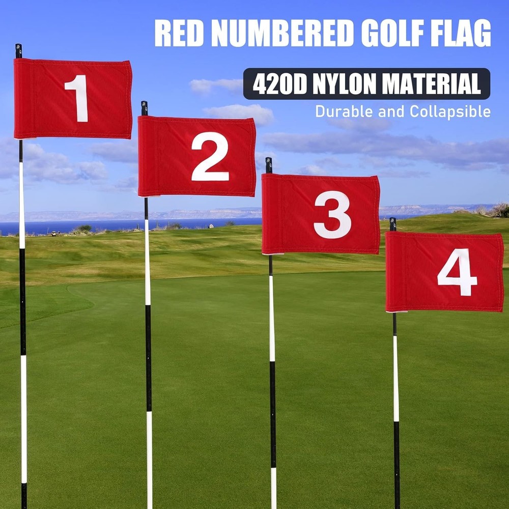 Durable Numbered Golf Flags - 4PCS 15x22cm Training Flags for Skill Improvement