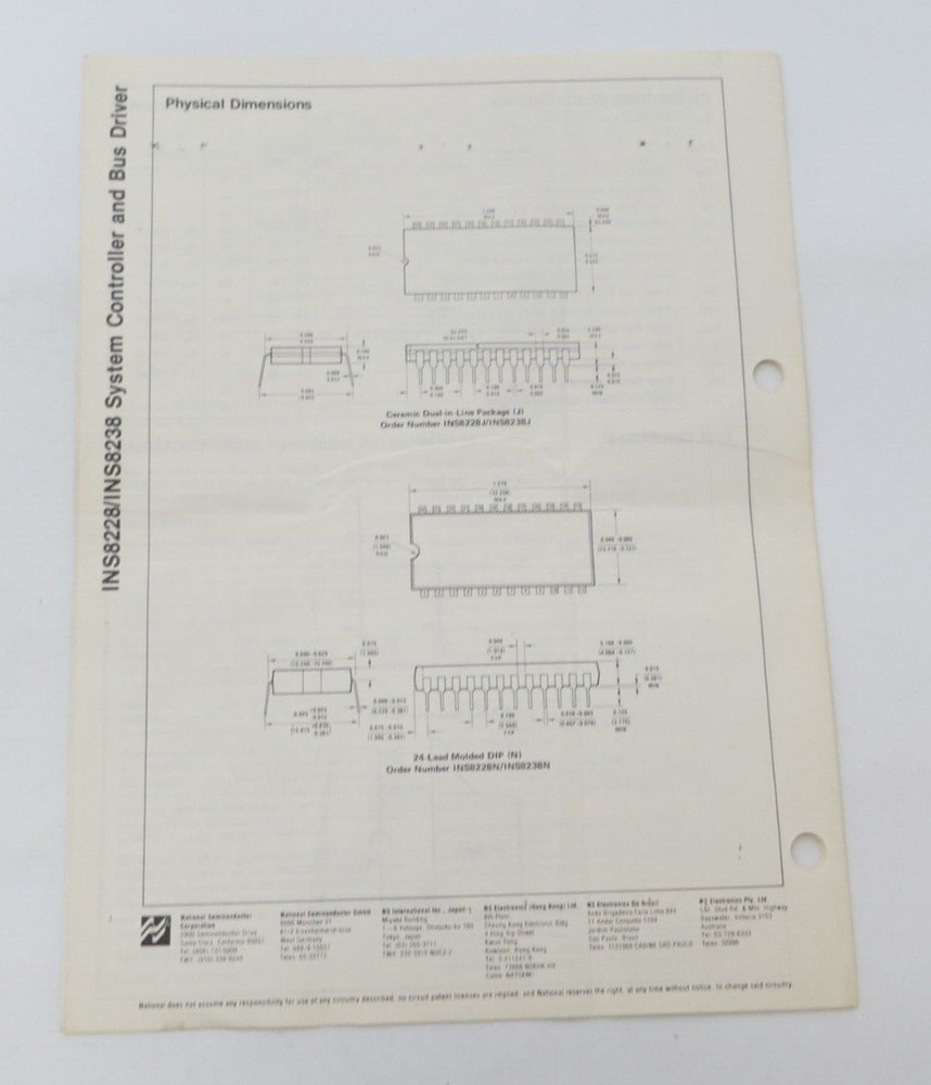1978 National Semiconductor INS8228/IN8238 System Controller & Bus Driver