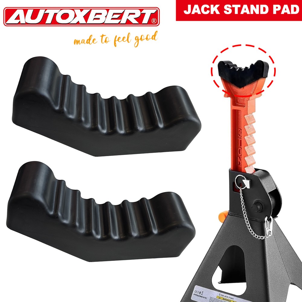 x2 6Ton Rubber Axle Jack Pad Jack Stand Pad Adapter Frame Rail Lifting Protector