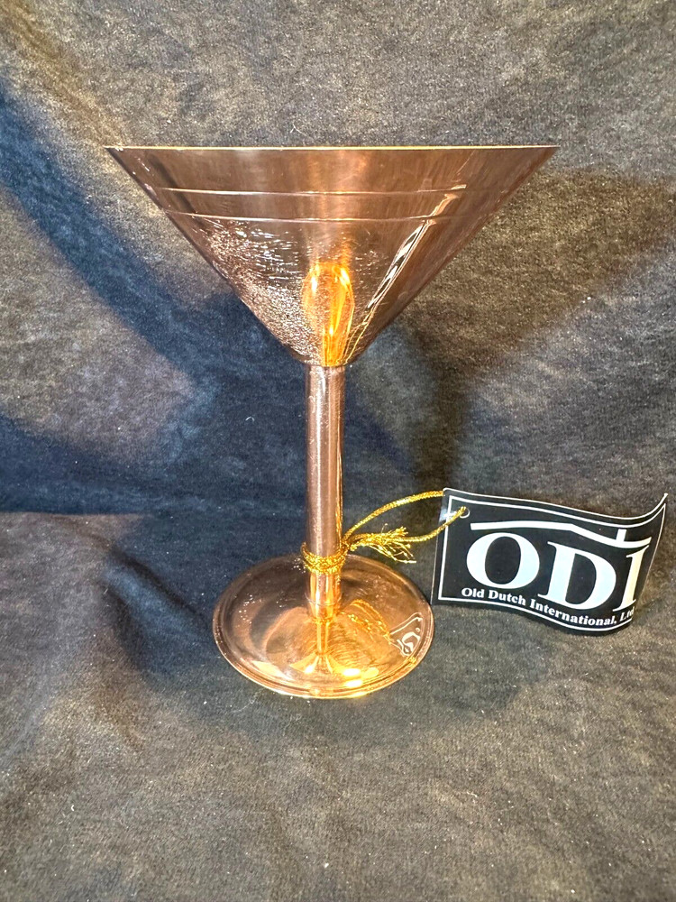 Old Dutch International Solid Copper Martini Glass Made in India