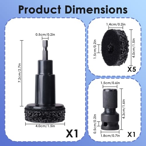 7 Pieces Wheel Hub Cleaning Tool Kit, Brake Hub Resurfacing Kit Includes Black