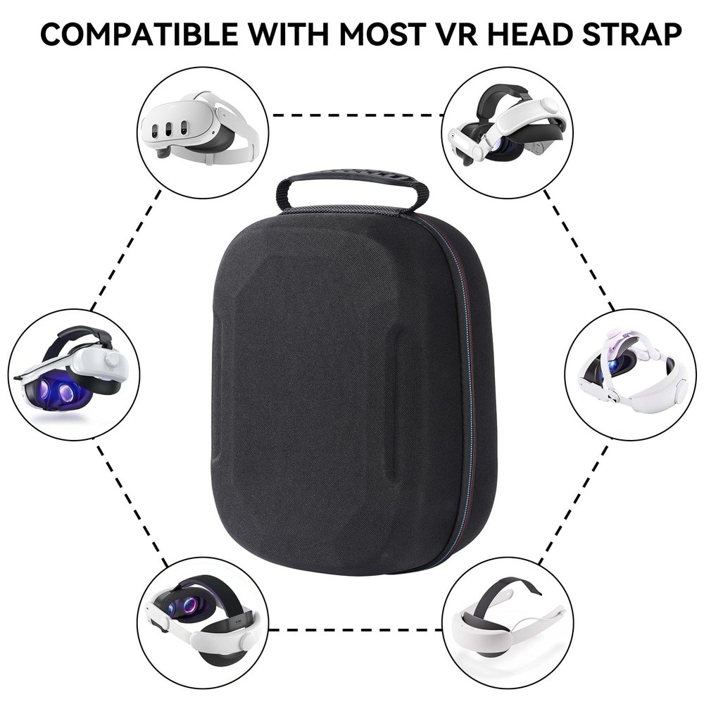 VR Carrying Case for Meta Quest 3, Oculus Quest 2, Pico 4 & Accessories
