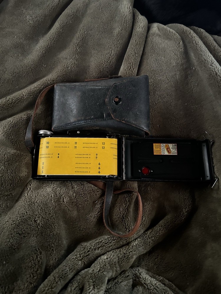 Vintage Kodak Camera With Leather Case & Light Meter