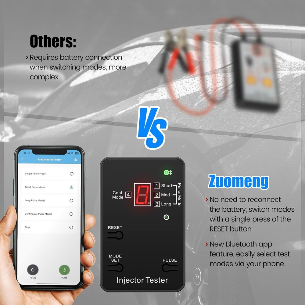 Bluetooth Fuel Injector Cleaning & Testing Kit with 4 Pulse Modes