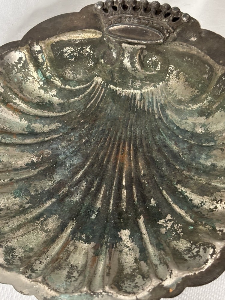 Baroque Silverplate Shell Dish Vintage