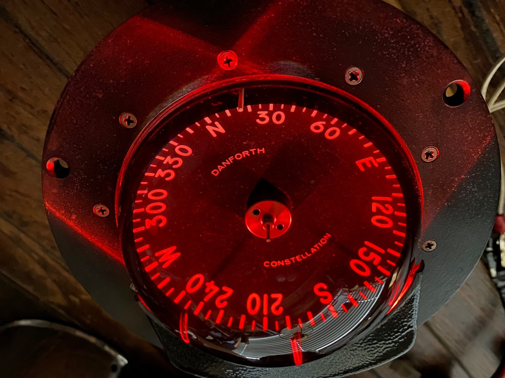 Lightly Used Danforth Constellation Dash Mount Compass 4" Card