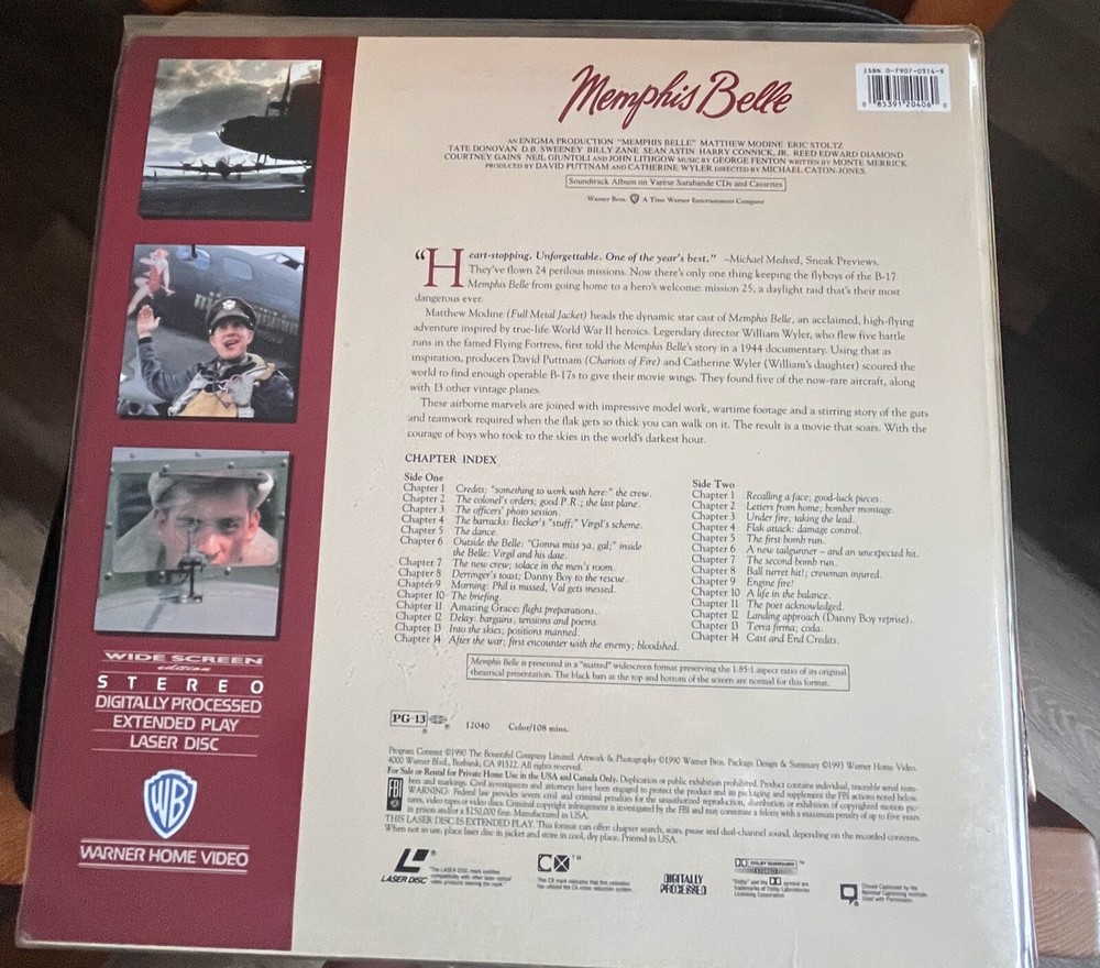 memphis belle laserdisc