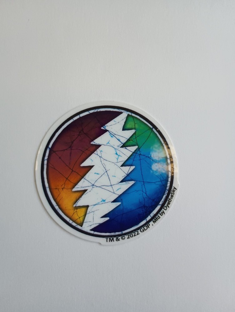 Grateful Dead Circle Lightning Bolt 2.5 x 2.5 Inch MINI Sticker