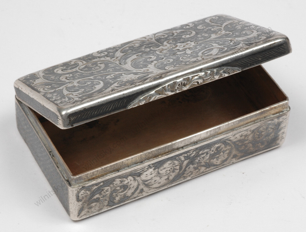 Moscow silver with niello box, 1845