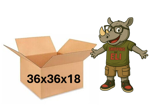 36" x 36" x 18" CARDBOARD BOX - 200 lb -  SINGLE BOX