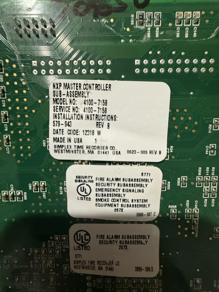 SIMPLEX 4100-7158 4100 MASTER CONTROLLER CPU 579-943