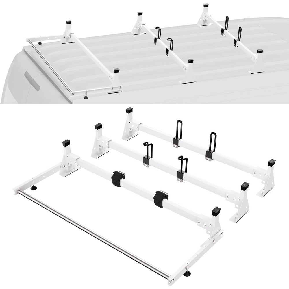 3 Bar Ladder Roof Rack with Cargo Roller for 2015-2024 Ford Transit 800 LB