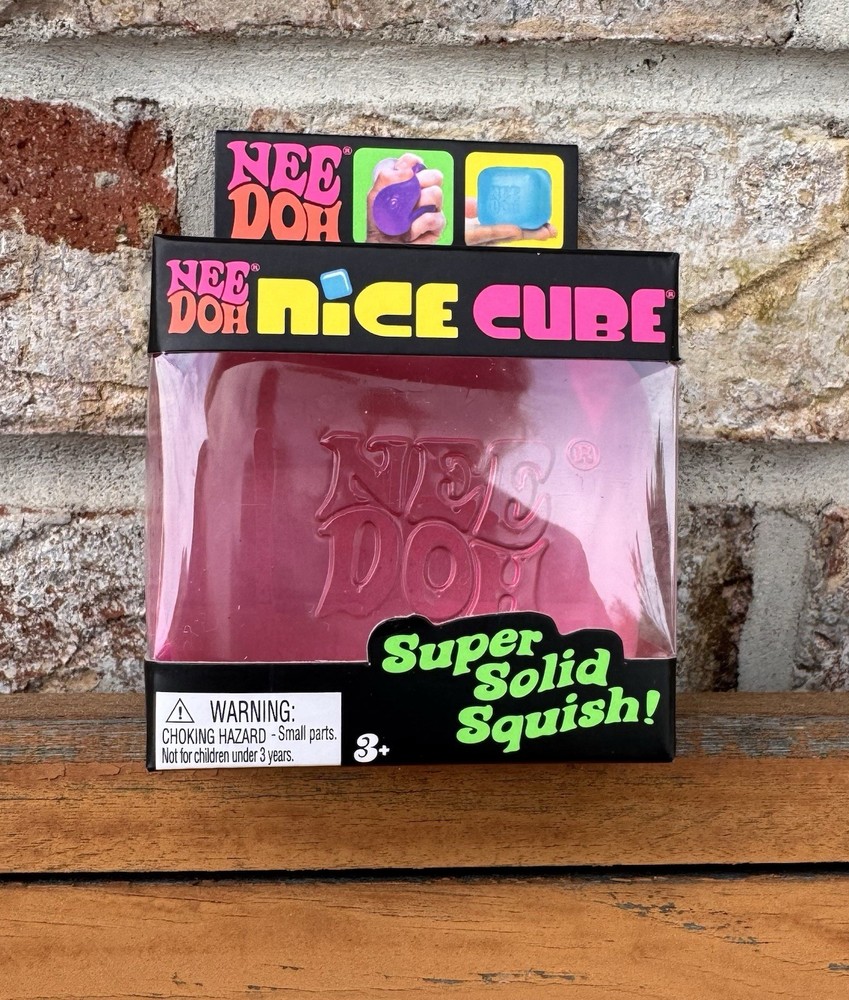 Nee Doh Nice Cube Super Solid Squish! - Blue Purple Pink - Brand New w Display!