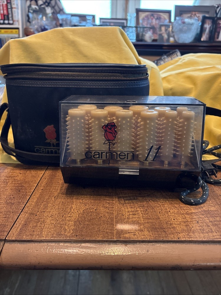 Vintage Carmen Hot Air Rollers With Case