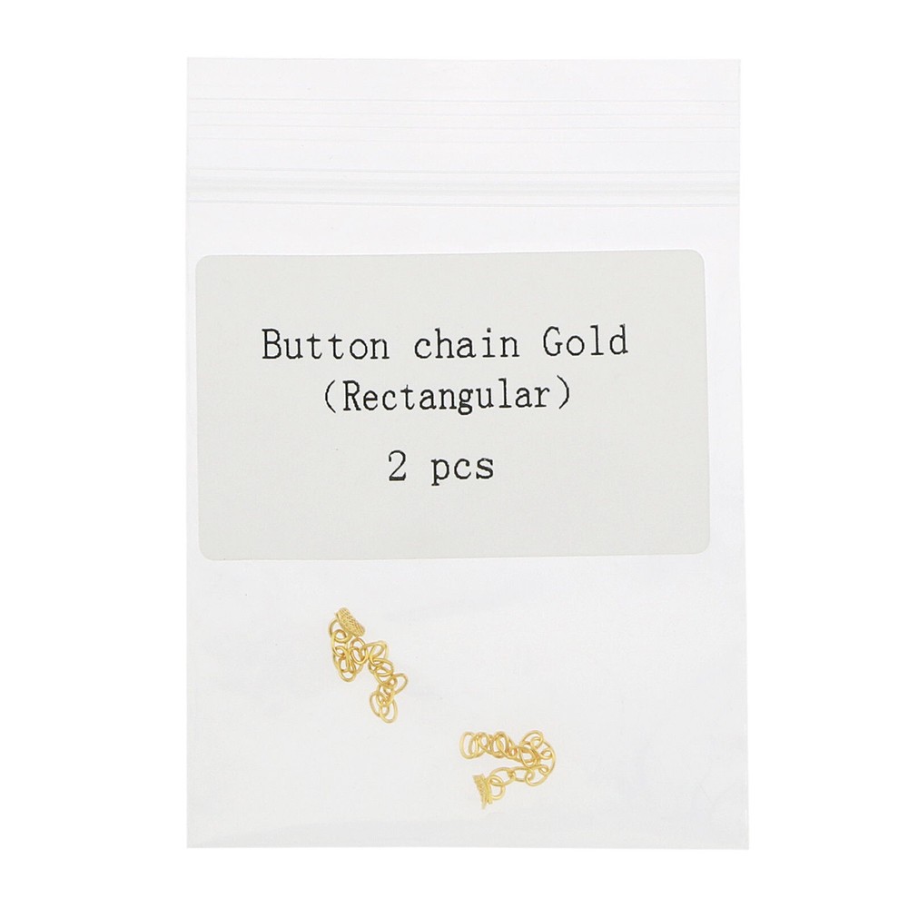 10 Pcs Dental Orthodontic Traction Chain Gold Plated Lingual Button Rectangular