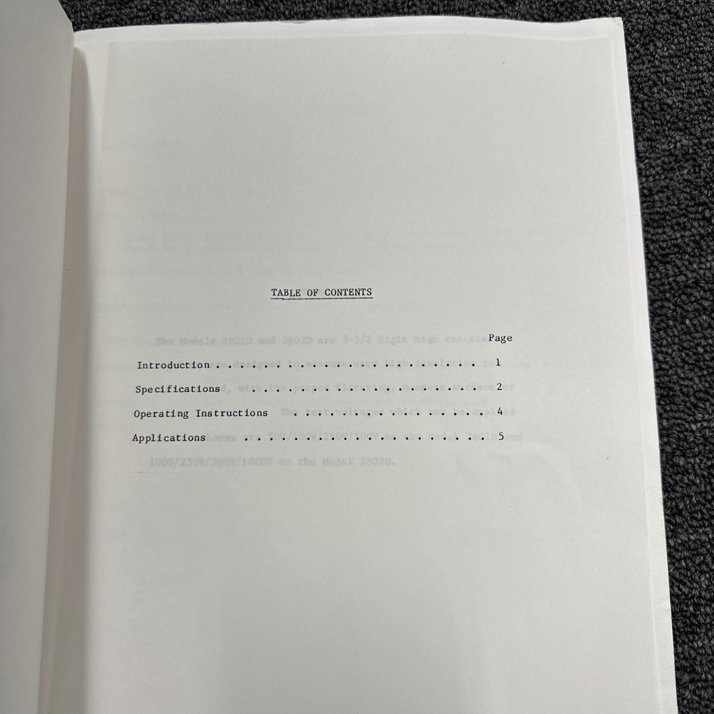 Associated Research Models 2801D & 2802D High Range Megohmmeters Instruction