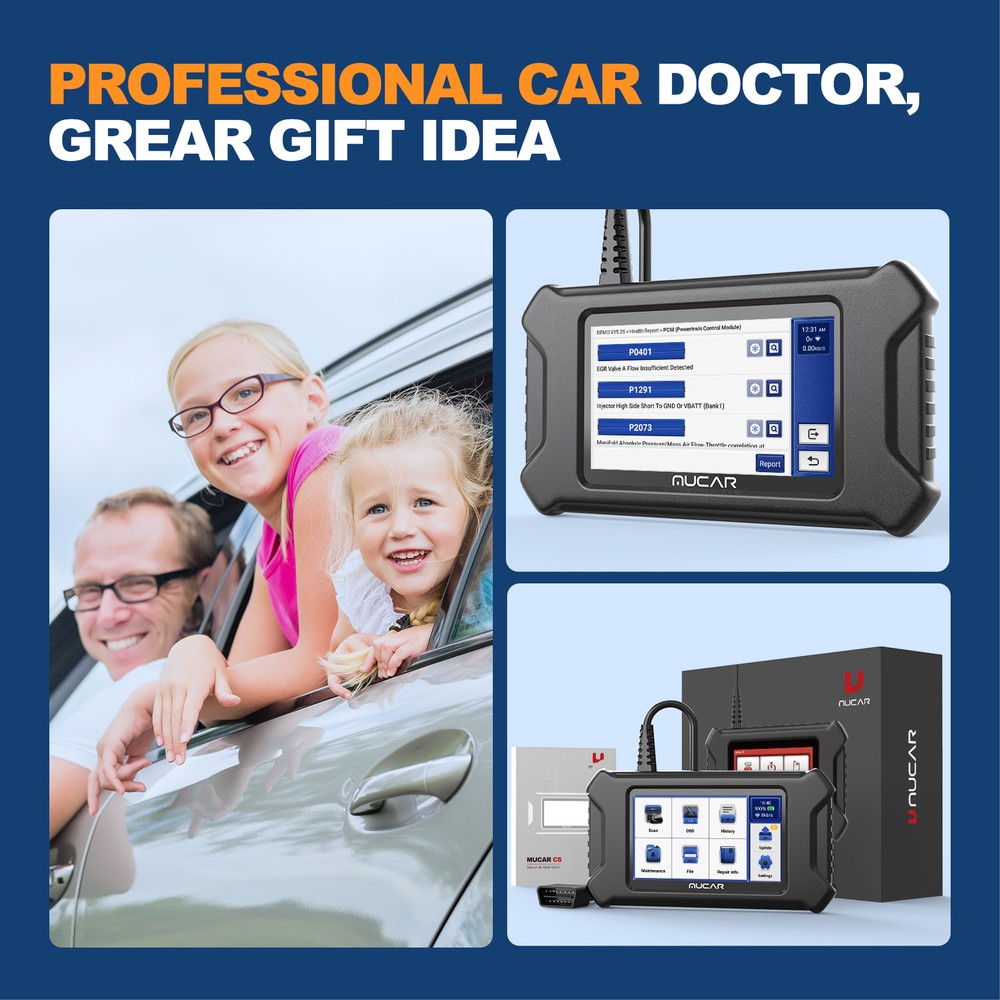 MUCAR CS4 OBD2 Scanner Check Engine ABS SRS SAS AT EPB Reader Diagnostic Tool US