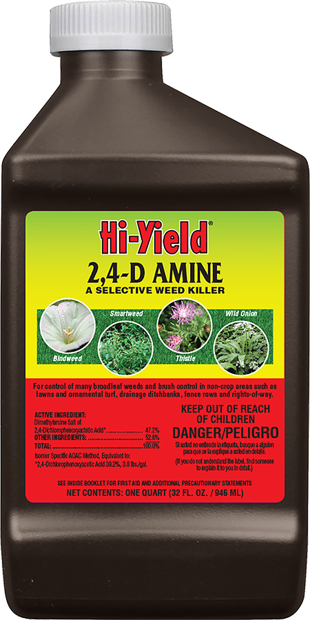 Hi-Yield 2,4-D Amine 32 oz selective weed killer broadleaf herbicide 47.2%
