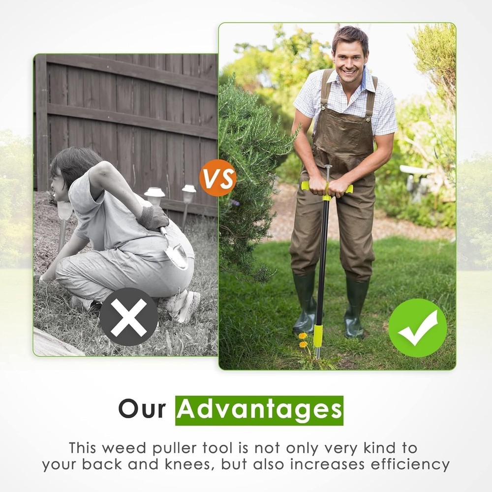 3 Claws Weed Puller Tool, Stand Up Weed Puller with Long Ergonomic Handle, We...